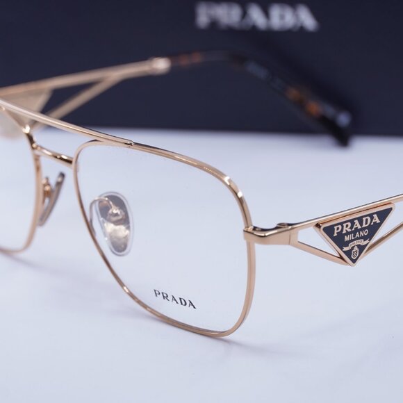 Prada PRB50V SVF1O1 Aviator Eyeglasses - Rose Gold 59mm - Picture 5 of 10